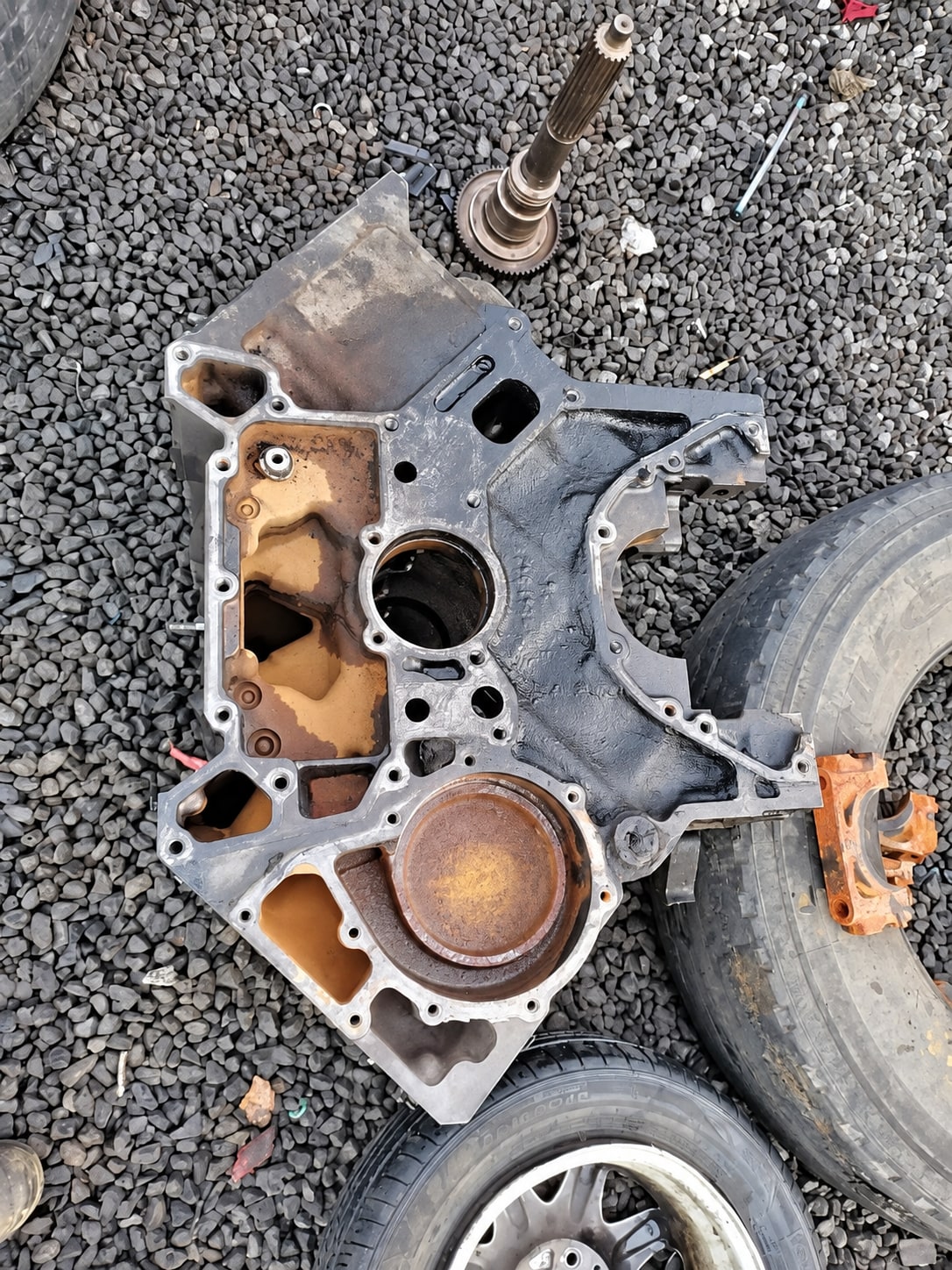 Engine casing and shaft